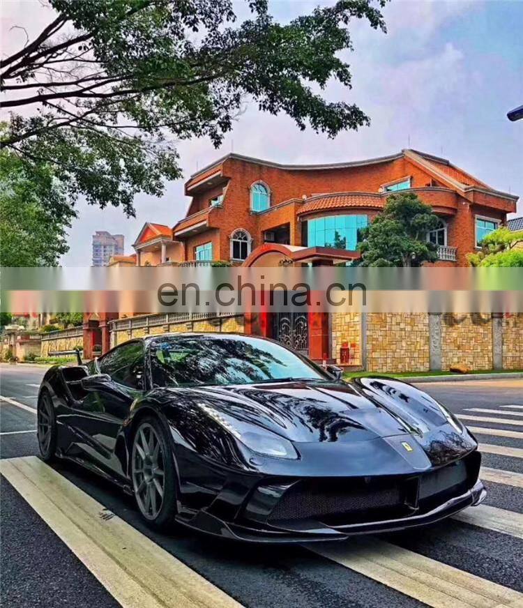 Body kit for Ferrari 488 in ms style front bumper rear bumper hood carbon fiber front lip rear lip side skirts fenders canard
