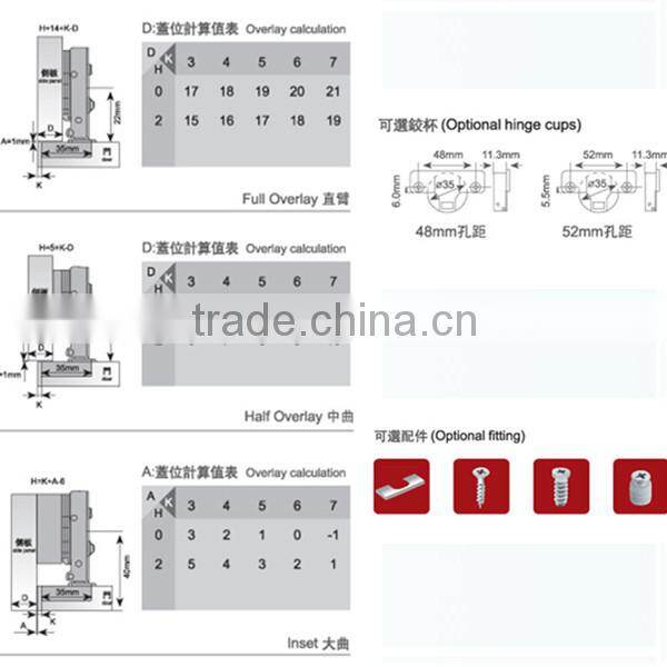 Inseparable stainless steel hot selling furniture hinge