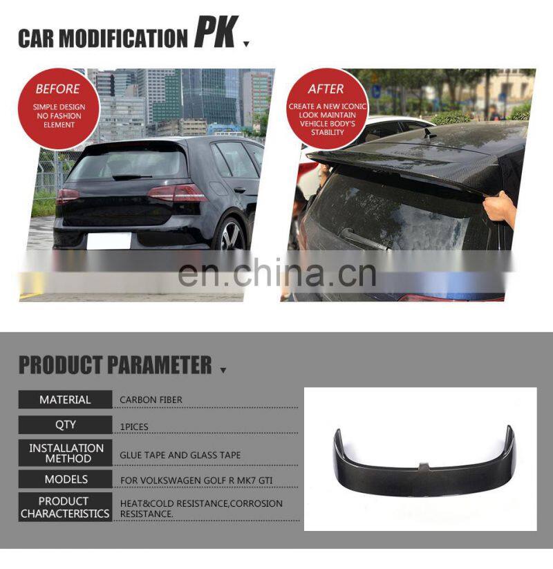 Factory carbon Roof Spoiler for VW Golf R MK7 GTI Hatchback 14-17