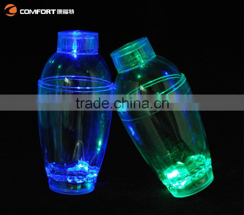 high clear mini led flashing glass bottles custom logo shaker bottle