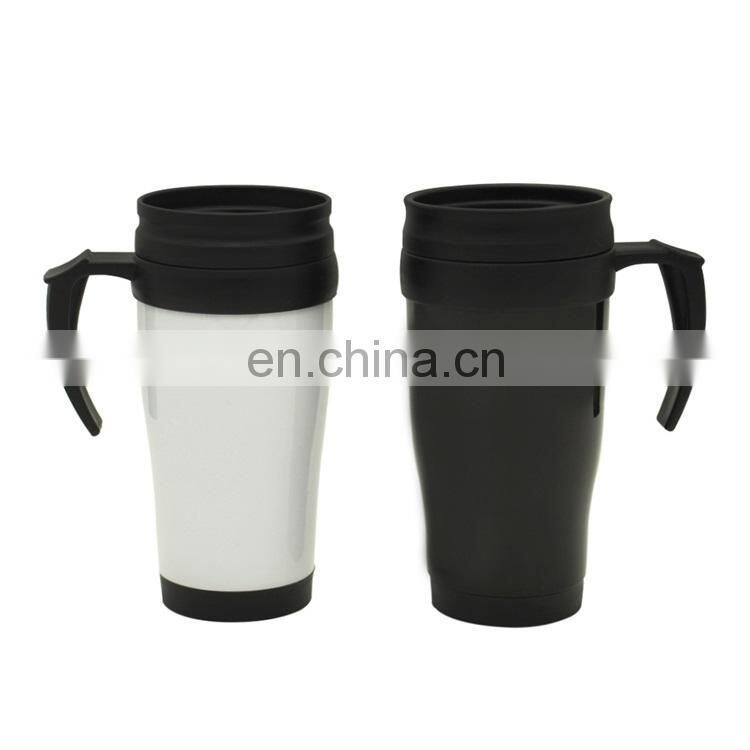 Custom Double Wall 420ml Plastic Reusable Coffee Cups Travel With Lid