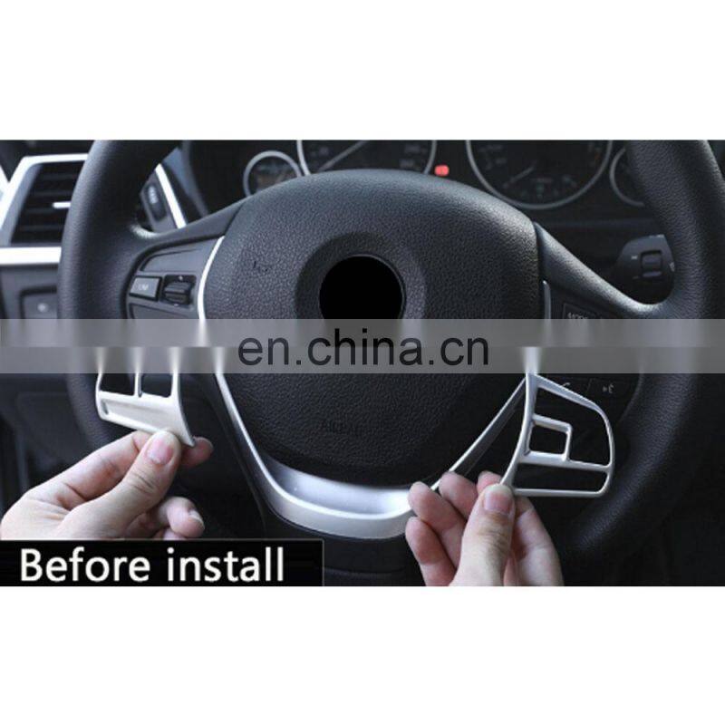 Matte Chrome Interior Accessories Steering Wheel Button Cover Trim For BMW 3 4 Series F30 F34 GT