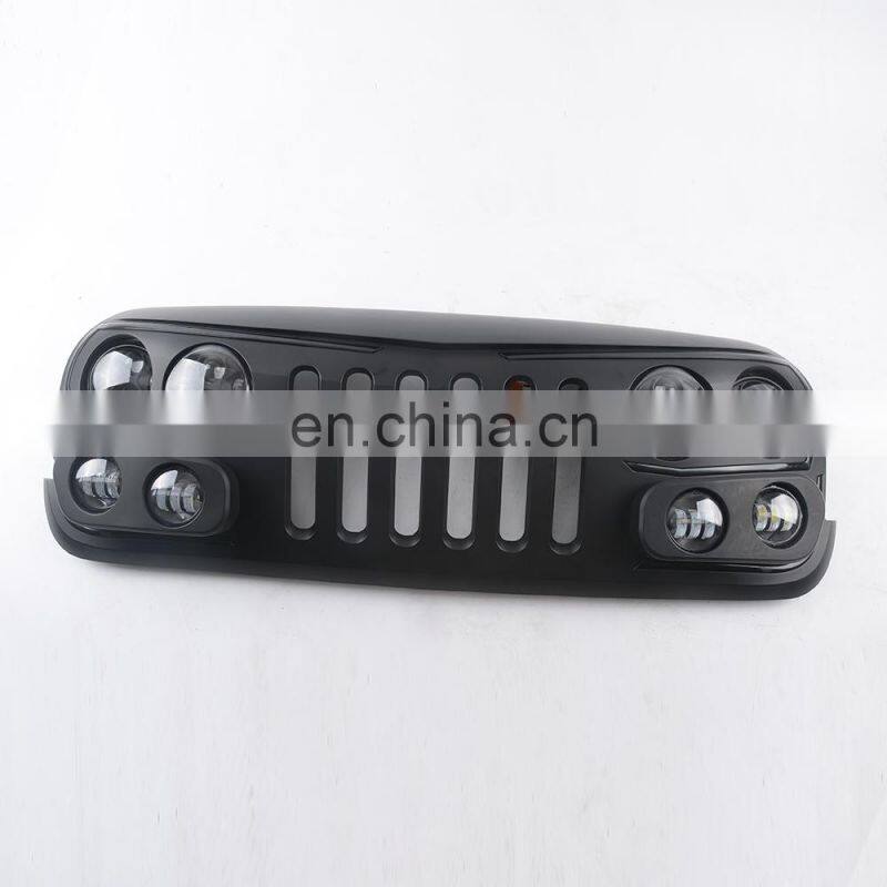 Car Grille with LED For Jeep Wrangler Jk Front grille accessories auto parts