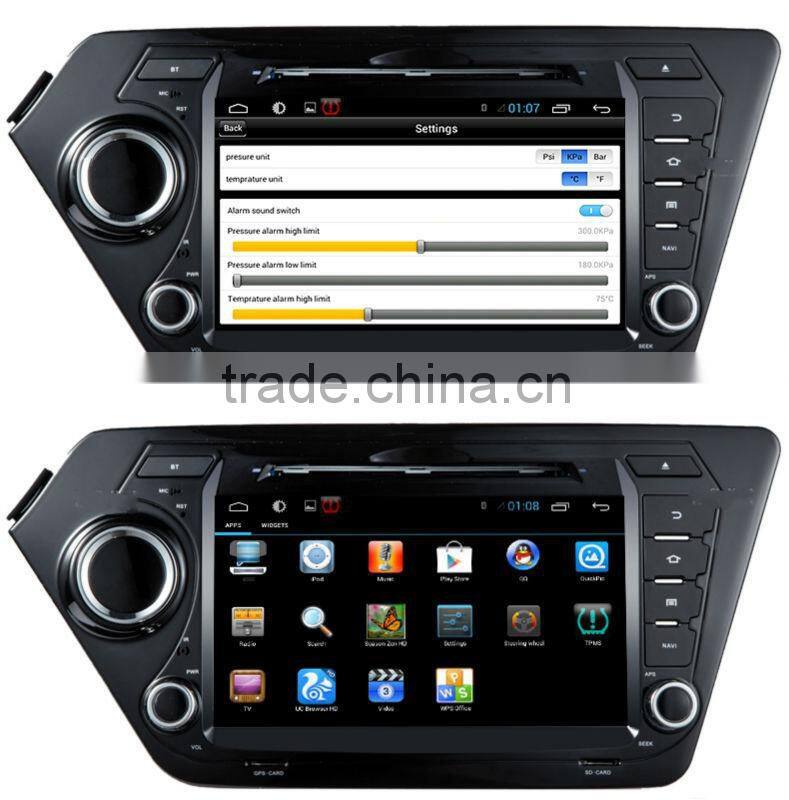 Android 4.2 Car dvd gps/Glonass for KIA K2 RIO 3G WiFi radio RDS bluetooth 1024*600 screen