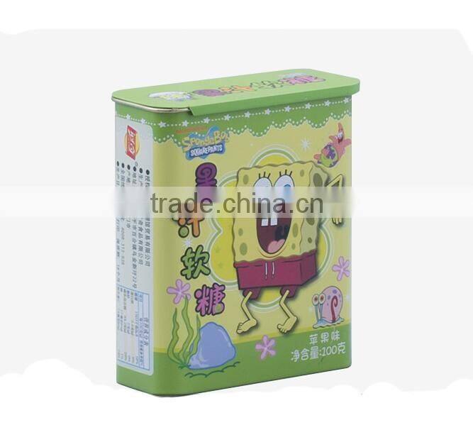 fancy metal can cutom gift samll candy tin box with slip cover