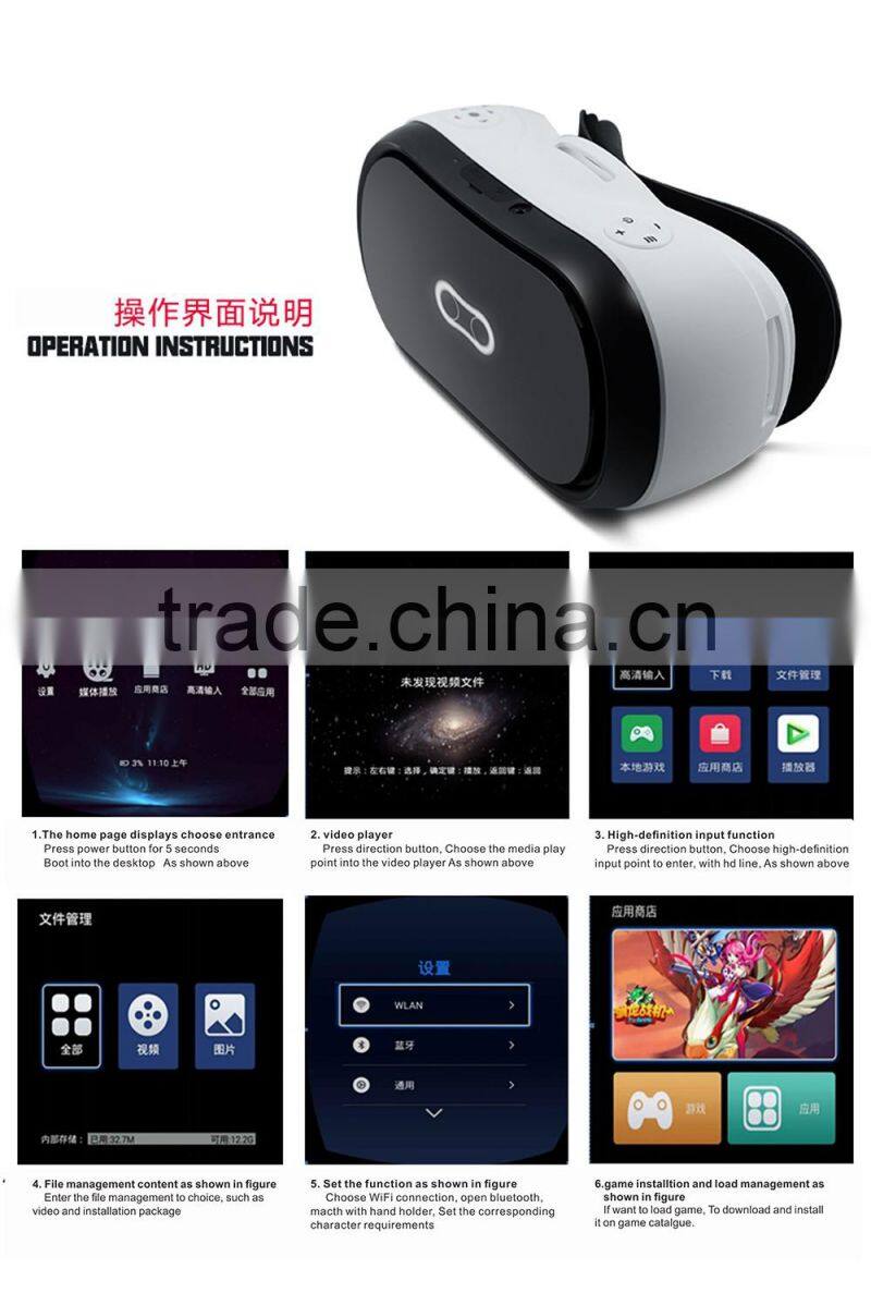 Quad core VR all in one Virtual Reality VR 3D glasses Magicsee M1