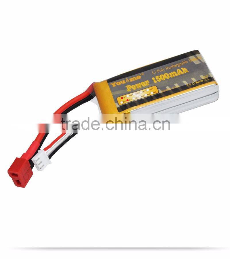 High Power Supply 11.1V 30C 1500mah 7.4v battery rechargeable batteries