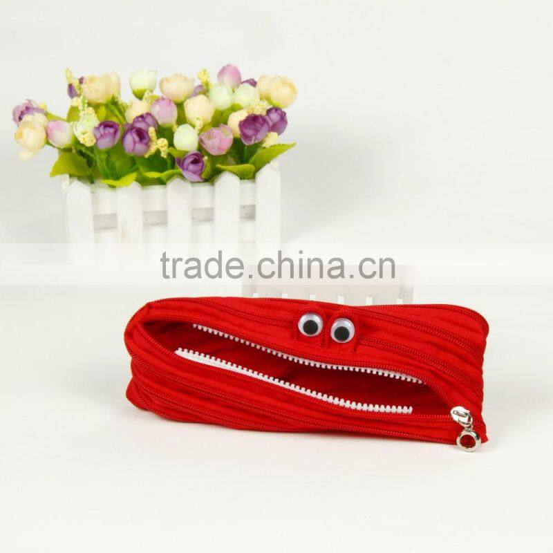Animal eyes monster zip zipper bag zippers wallet eco bags purse mini money wallet