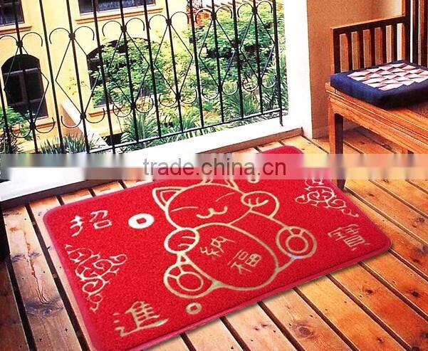 Anti-slip little foot printed pvc coil bath mat