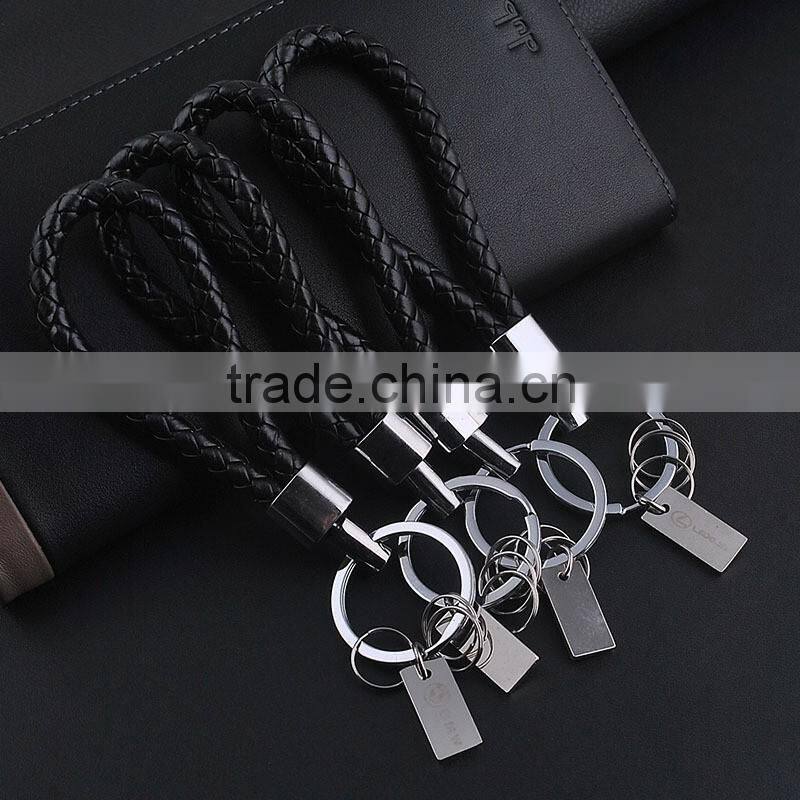 High-grade leather key ring beautifully creative rope car leather strap key chain