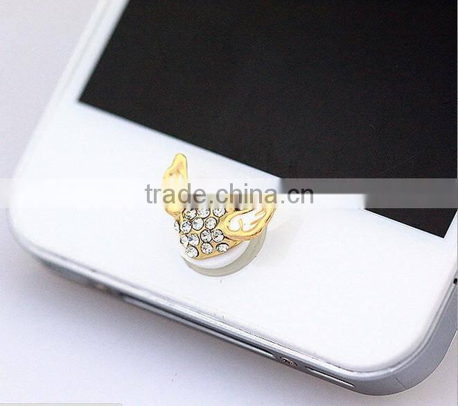 Fashion Rhinestone Flower for iphone 5 home button sticker