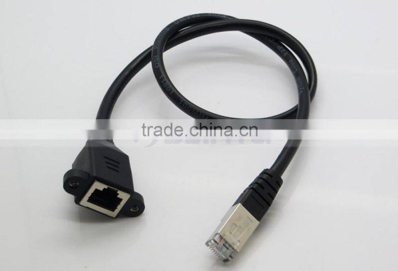 30cm/1M RJ45 Male to Female Screw Panel Mount Ethernet LAN Network Extension Cable