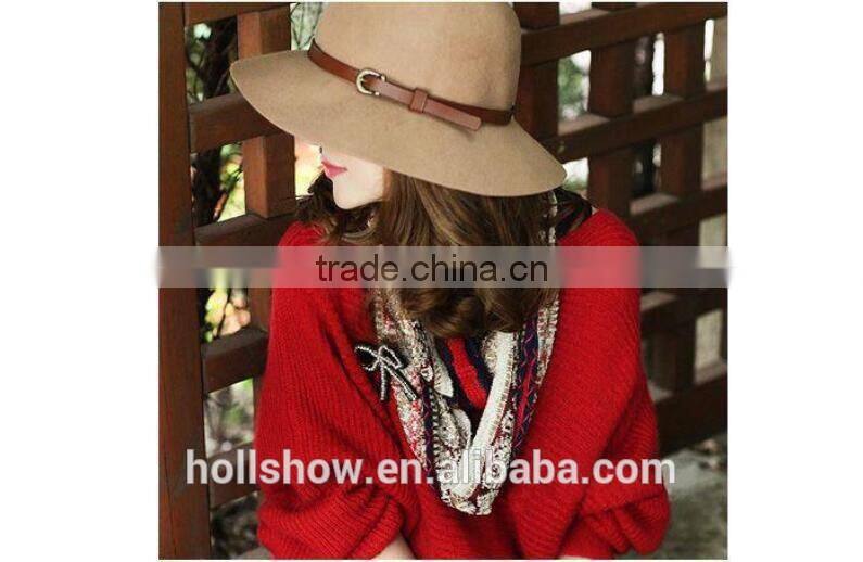 Hot Selling Star Same Style Retro British Ribbon Fixed Women Wool Felt Hat