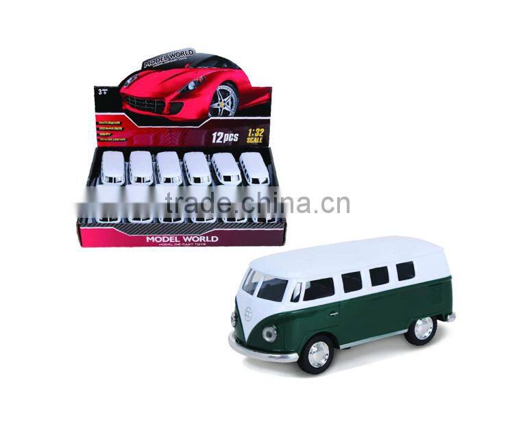 1:32 diecast bus pull back metal bus toy
