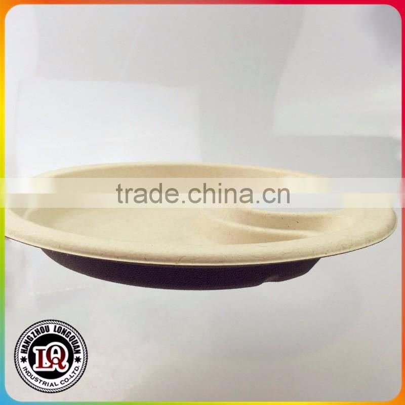 Bio-degradable Eco-friendly Bagasse Tray with a Cup Holding Hole