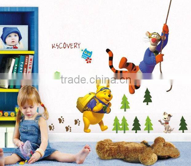 Cartoon Animals Pooh tree vinyl wall stickers for kids rooms boys girls home decor child sticker wall art decals home decoration