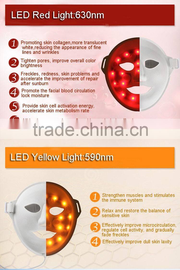 Beauty 3D Vibration Photon LED Facial Mask/Magic Skin Rejuvenation Led Masks/facial