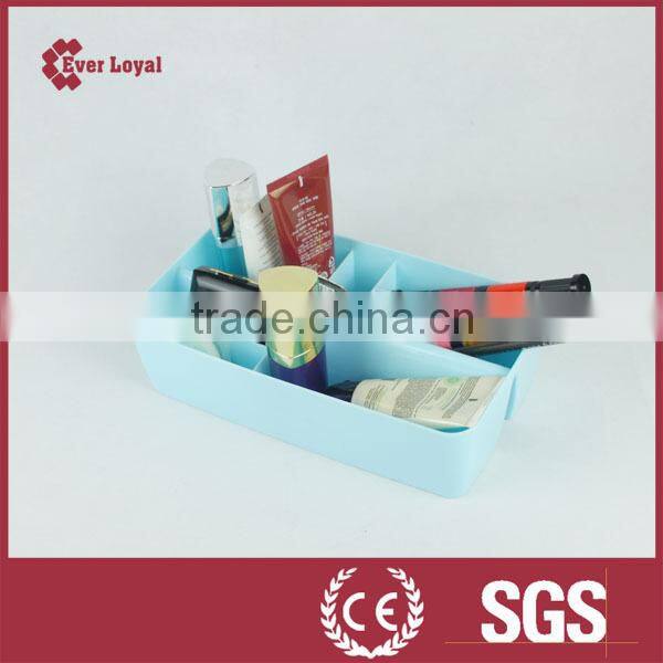 Blue quality products cosmetic container ,makeup storage with grid