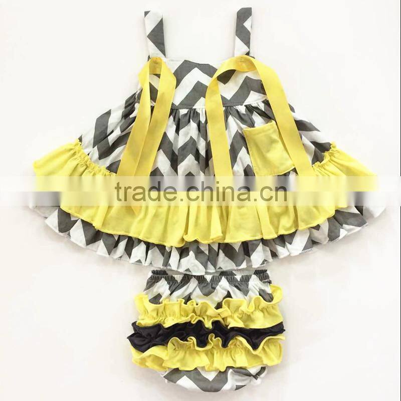 2015 baby girl swing top set leopard printed top set with bloomer for kids