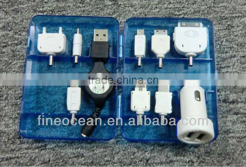 8 in 1 2 Port USB Car Charger Pack 3A F5004-2