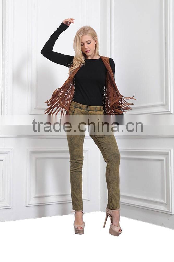 Latest lady suede vest jacket dress designs women tops designs wholesale