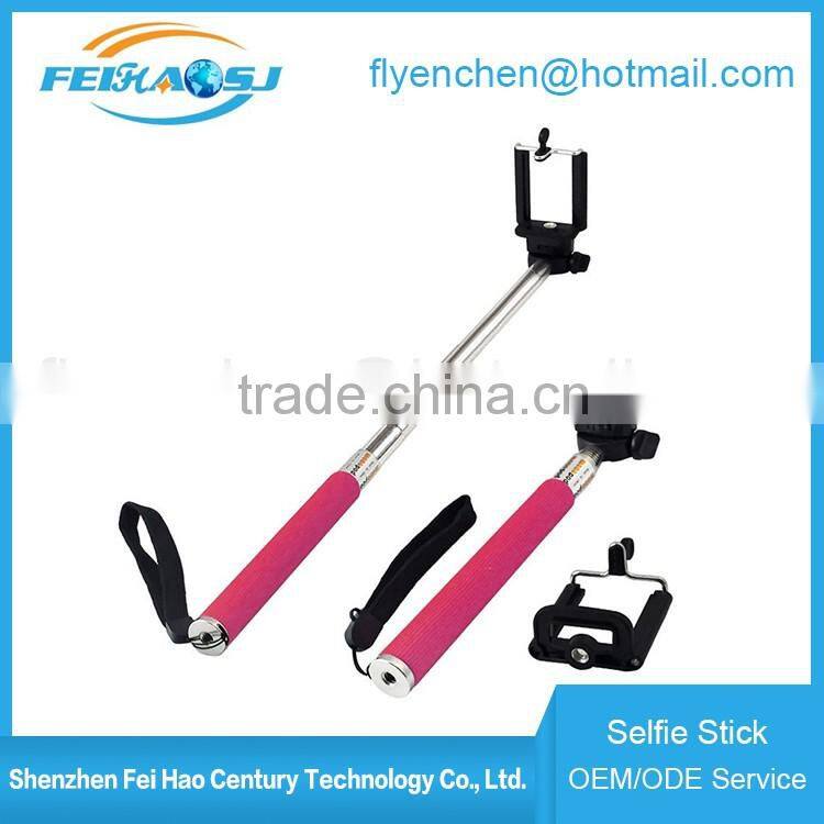 Bluetooth wireless mobile phone selfie stick monopod with retail packaging for iphone, for samsung