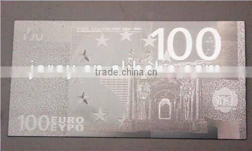 silver foil notes euro 100 banknotes