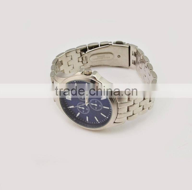 Classic mans business watch fake three eyes quratz waterproof watch