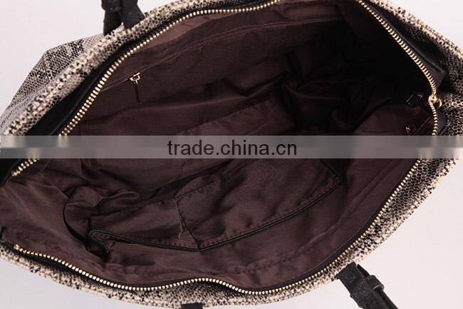 4932 Hot Selling Design Exotic Snake Skin Printing PU Material Fashion Shoulder Handbag Women