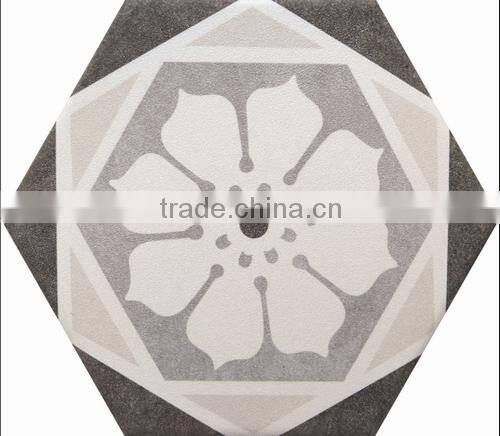 nice decorative grey color flower hexagon tile for wall and floor