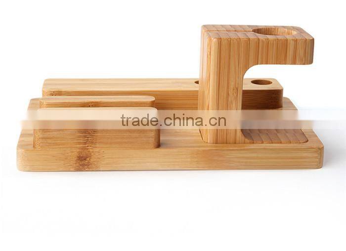2 in 1 Charger Holder For Apple Watch Stand Bamboo Wood,For Dock