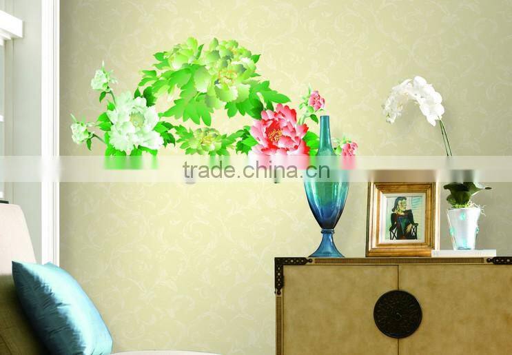 "The Peonies" PVC Wall Stickers, Removable Flower Wall Stickers 1/3