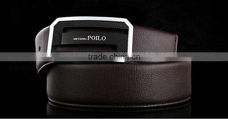 Genuine fashion handcrafted leather double pin belt buckle belt