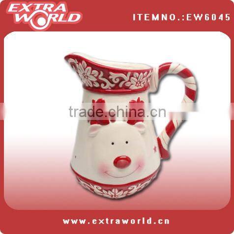 christmas milk ceramic pitcher
