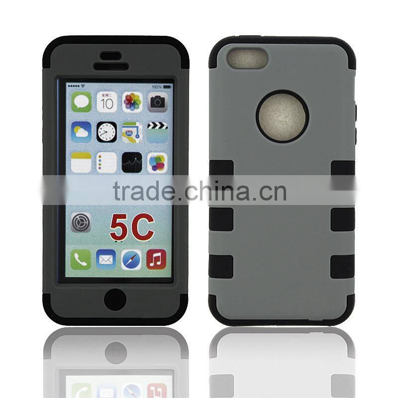 3 in 1 hybrid silicone case for iPhone 5C mobile accessory