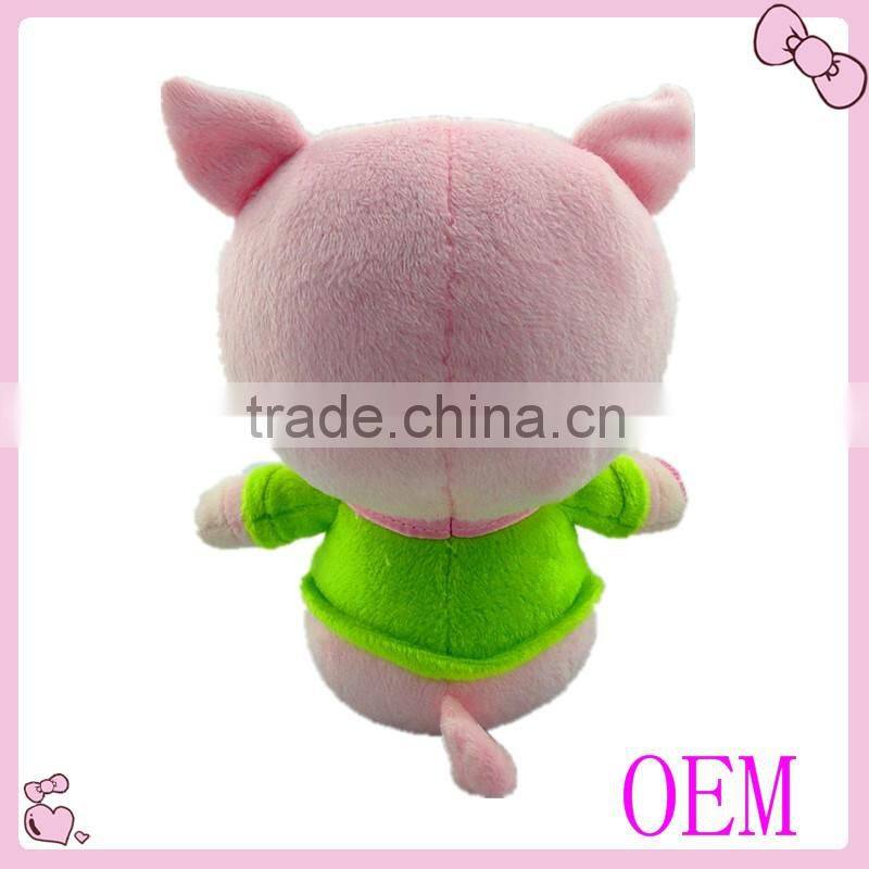 Cartoon piggy plush toy custom design printed logo stuffed pig