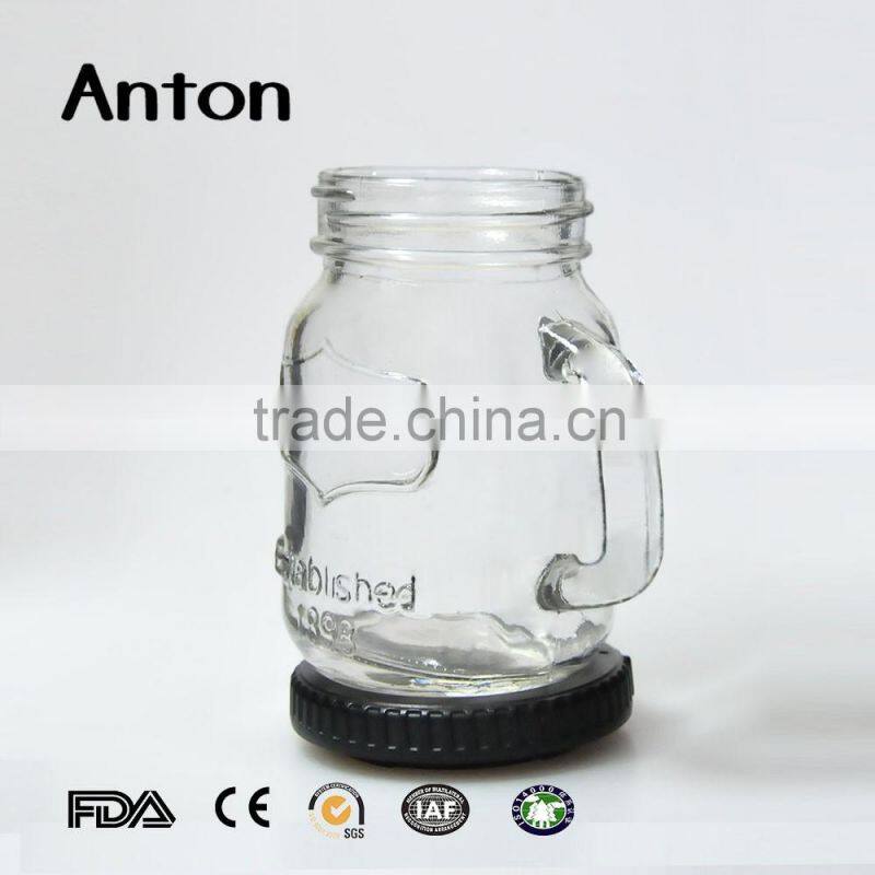 500ml Drinking Glass Mason Jar With Handle