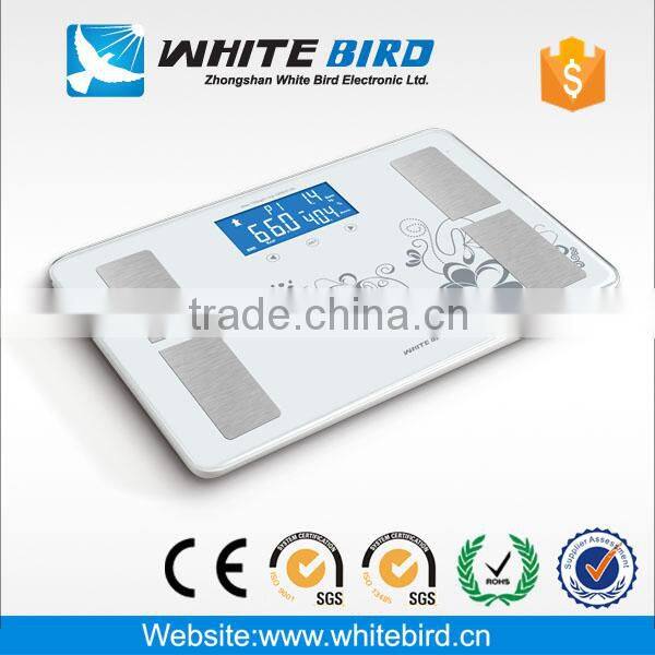 150kg LCD electronic digital tempered glass body fat analyzer scale