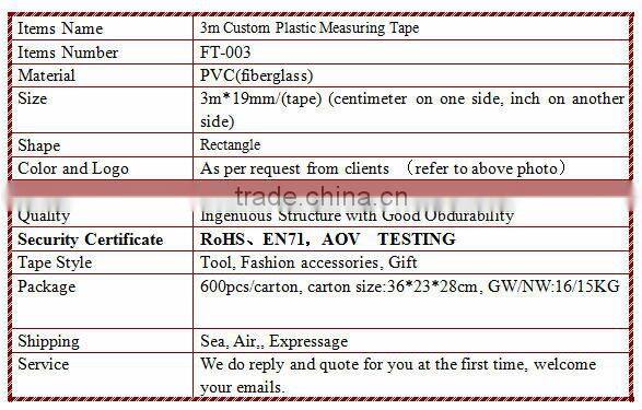 3m/120inch medical health infant clothing stores wholesales cheap body tape measure for promotion branded company and logo