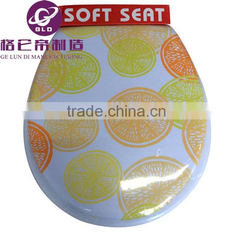 GLD Factory Adult printing pvc soft toilet seat cover with padding