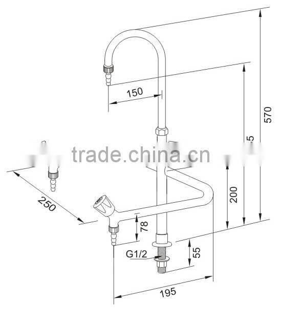 Laboratory deck mounted single handle lab faucets