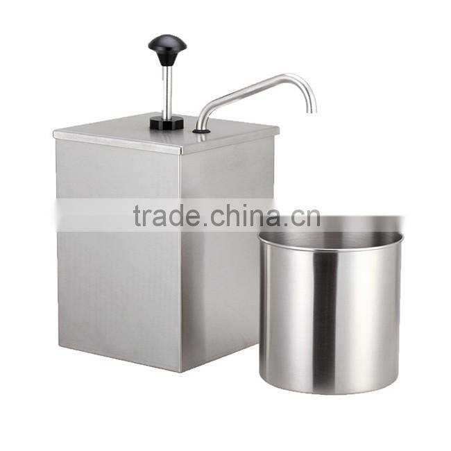 Popular spice soy ketchup fountain jar pump double stainless steel sauce dispenser
