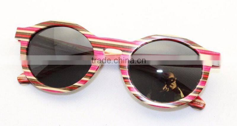 JM610 Recycled Skateboard Wood Sunglasses Smoke UV400 Polarized