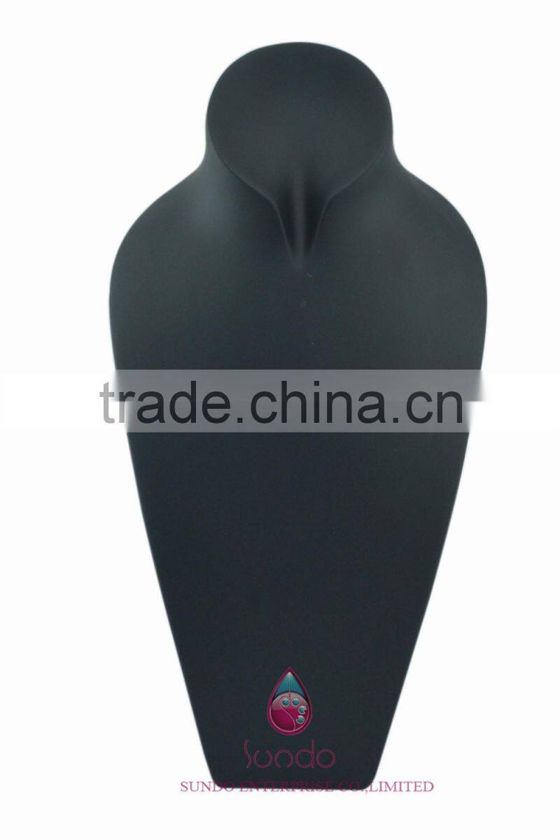 black wooden necklace display bust