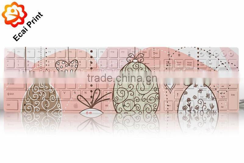 popular new model heat transfer sublimated usb keyboard with illustration