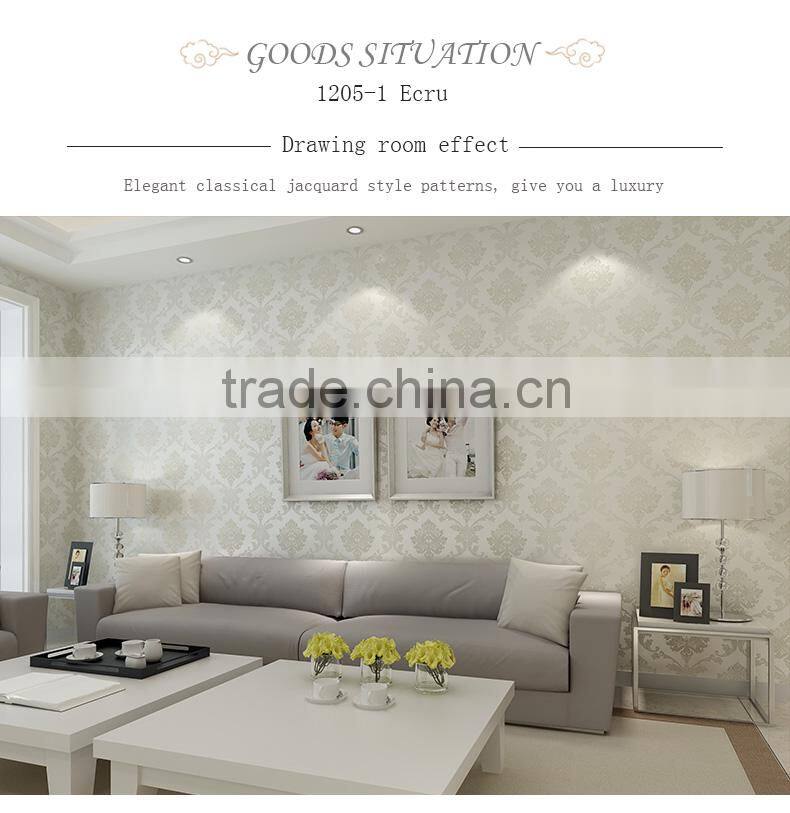 polyester non-woven compound jacquard wallpaper for roof decoration wallpaper with the image of the city wall non woven wallpape