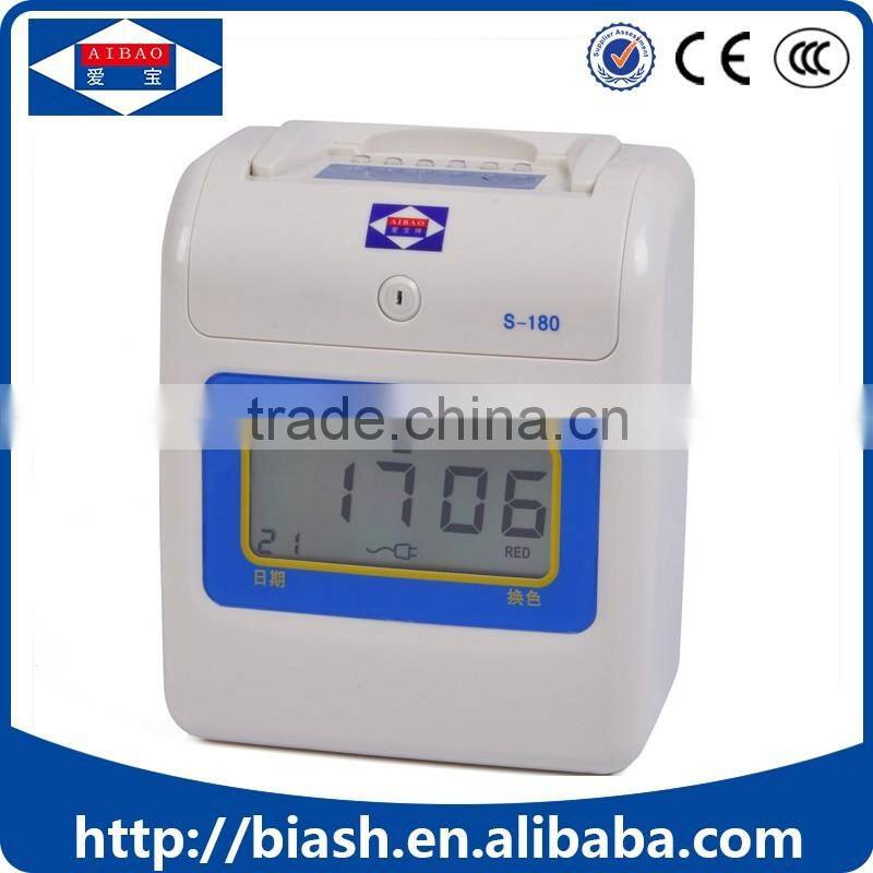 top saling electronic time recorder wall time clock with two color printing S-180