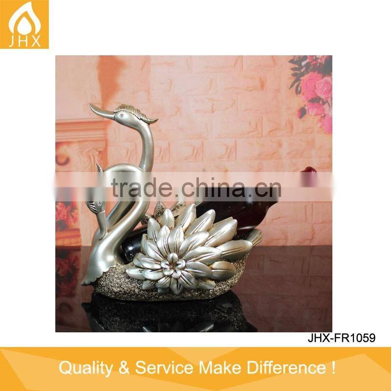 Hot Sale Modern Home Decor Silver Swan Couples Wine Rack
