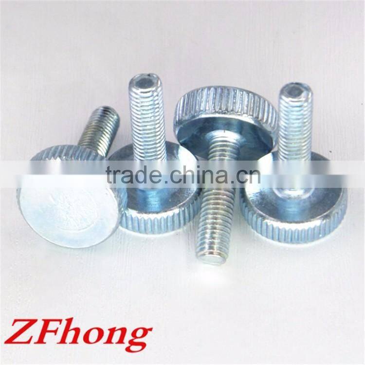 m1 - m10 carbon steel with white zinc flat head knurled thumb screw