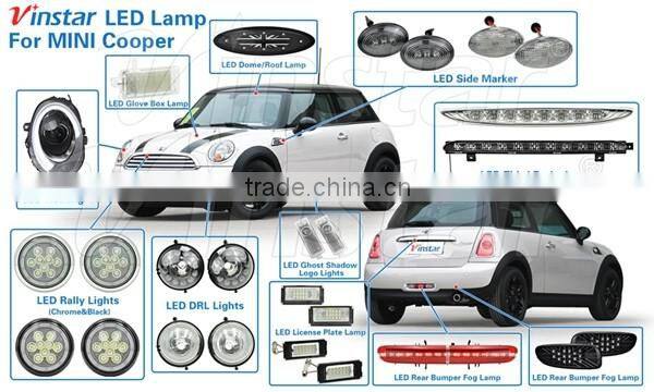 Mini LED Rally Light Mini R50 third brake light Mini R55 LED Fog light Mini LED Headlight F55 F56 with CE & E-mark